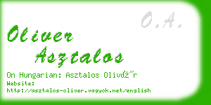 oliver asztalos business card